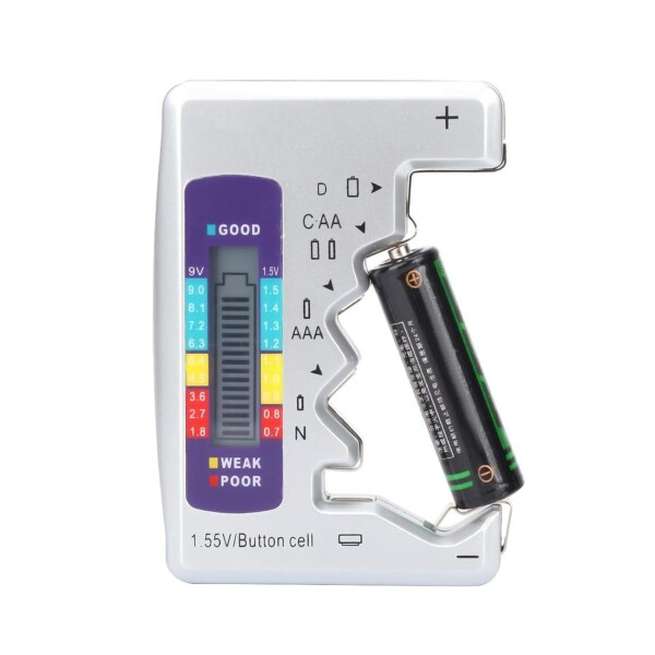 DFsucces 電池チェッカー 電池残量測定器 デジタル バッテリー 電源不要 LCD液晶画面 家庭用ユニバーサル バッテリー測定器 1.5V/9V対応