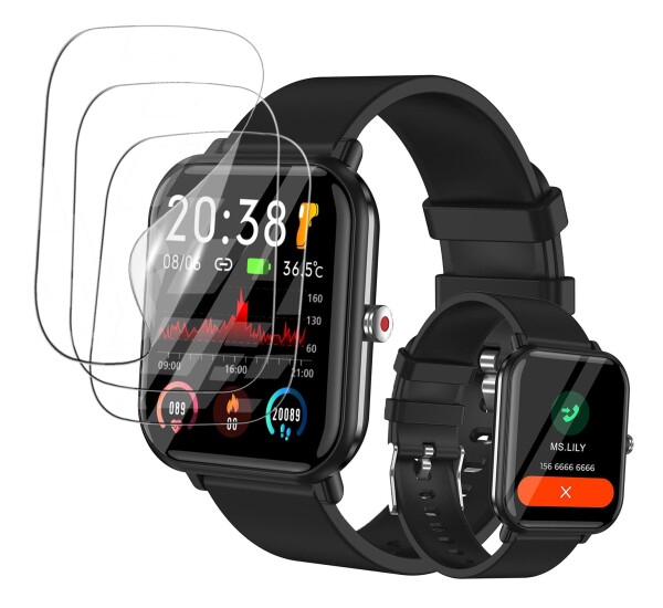 対応 htrahy 1.7インチ フィルム 高感度 高い透明度 水や油に 強い 飛散防止 反射低減 TPU製柔軟 指紋防止 スマートウォッチ Smart Watch