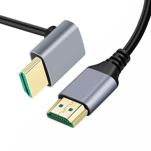 CY Cable HDMI 2.1 超薄型 HDTV ケーブル 8K 4K ハイパー超柔軟スリムコード ダウンアングル 90度 Type-A オス-オス コンピュータ HDTV 1