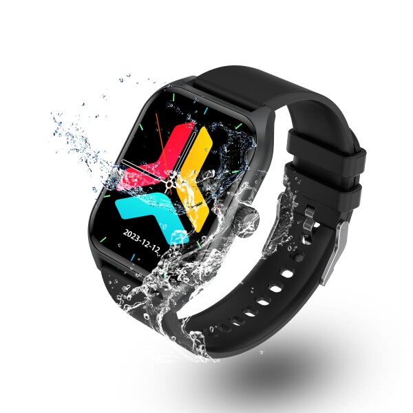 スマートウォッチ Bluetooth通話 iPhone & アンドロイド対応 Smart Watch 腕時計 歩数計 IP68防水 多機能 スポーツウォッチ 「ブラック」