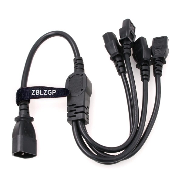 ZBLZGP UPS PDU サーバー Y スプリッター電源コード IEC320 C14 に 4 x C13 10 a 250 v 延長ケーブル (4xC13, 60cm)
