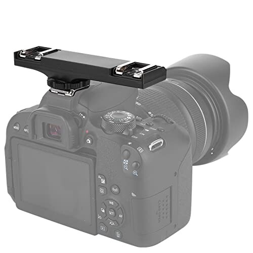 超軽量デュアルホットシュースプリッター、一眼レフカメラビデオカメラ用、ニコンI-TTLをサポート。ダブルホットシュー、ニコン/ペンタッ
