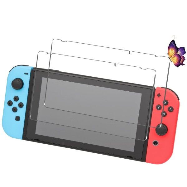 UNEED switch フィルム 強化液晶保護フィルム Nintendo switch ガラスフィルム ワンタッチ貼付け スイッチ 用の ガラスフィルム 気泡ゼロ